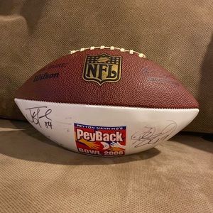 Peyton Manning’s Pey back bowl, children’s benefit football, With autographs